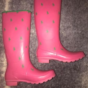 Polo Pink Green Rainboots
